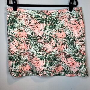 Lady Hagan Women's Tropical Skort Green Peach Stretch Pocket Golf Tennis Size 16